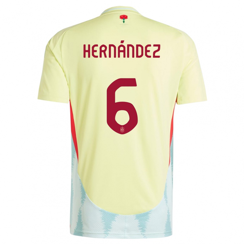 Kandiny Niño Camiseta España Gerard Hernandez #6 Amarillo 2ª Equipación 24-26 La Camisa