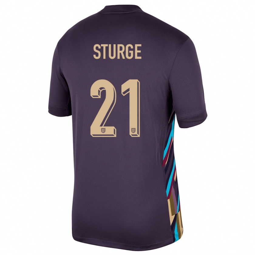 Kandiny Kinder England Zak Sturge #21 Dunkle Rosine Auswärtstrikot Trikot 24-26 T-Shirt Österreich