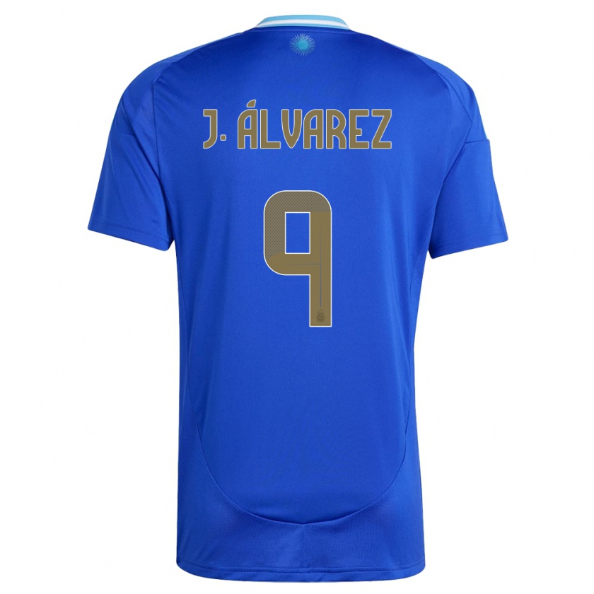 Kandiny Kinderen Argentinië Julian Alvarez #9 Blauw Uitshirt Uittenue 24-26 T-Shirt België