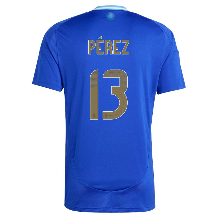 Kandiny Bambino Maglia Argentina Nehuen Perez #13 Blu Kit Gara Away 24-26 Maglietta