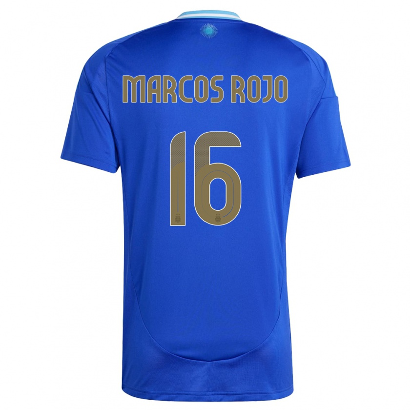 Kandiny Kinderen Argentinië Marcos Rojo #16 Blauw Uitshirt Uittenue 24-26 T-Shirt België