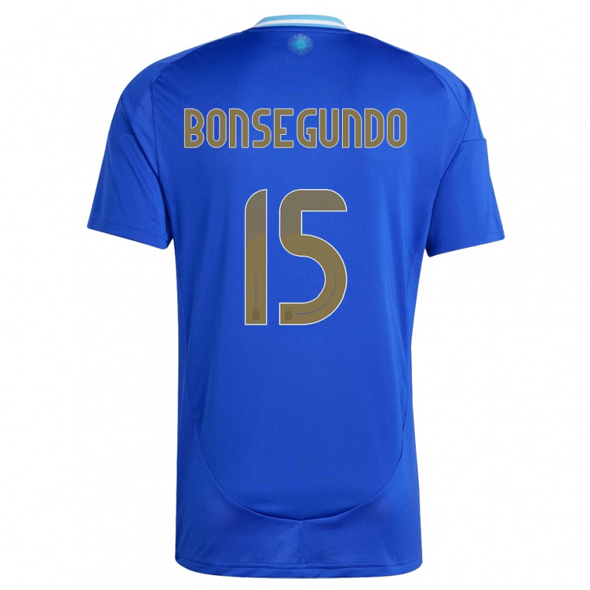 Kandiny Kinder Argentinien Florencia Bonsegundo #15 Blau Auswärtstrikot Trikot 24-26 T-Shirt Österreich