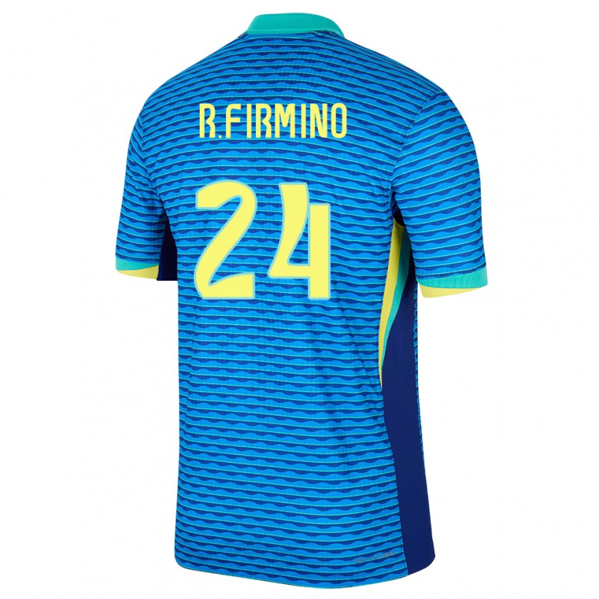 Kandiny Kinderen Brazilië Roberto Firmino #24 Blauw Uitshirt Uittenue 24-26 T-Shirt België