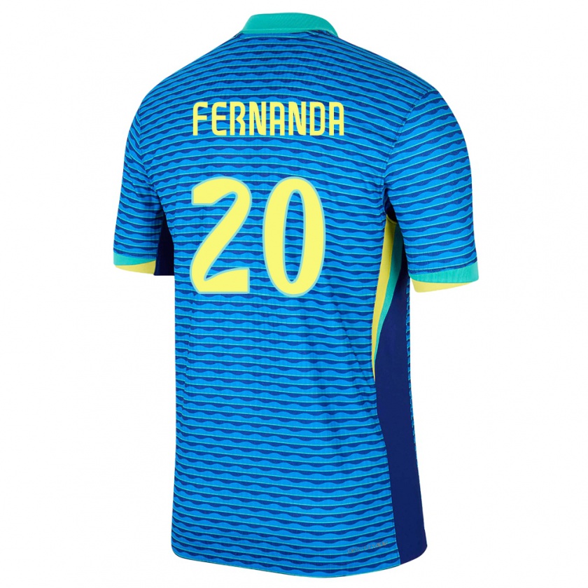 Kandiny Niño Camiseta Brasil Fernanda Palermo #20 Azul 2ª Equipación 24-26 La Camisa