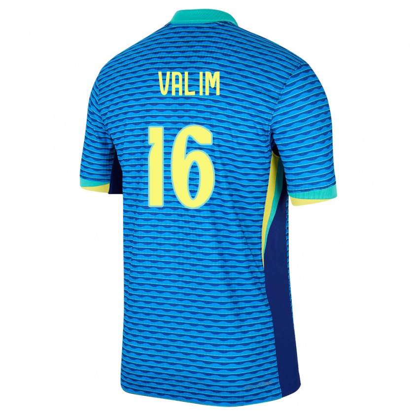 Kandiny Bambino Maglia Brasile Bernardo Valim #16 Blu Kit Gara Away 24-26 Maglietta