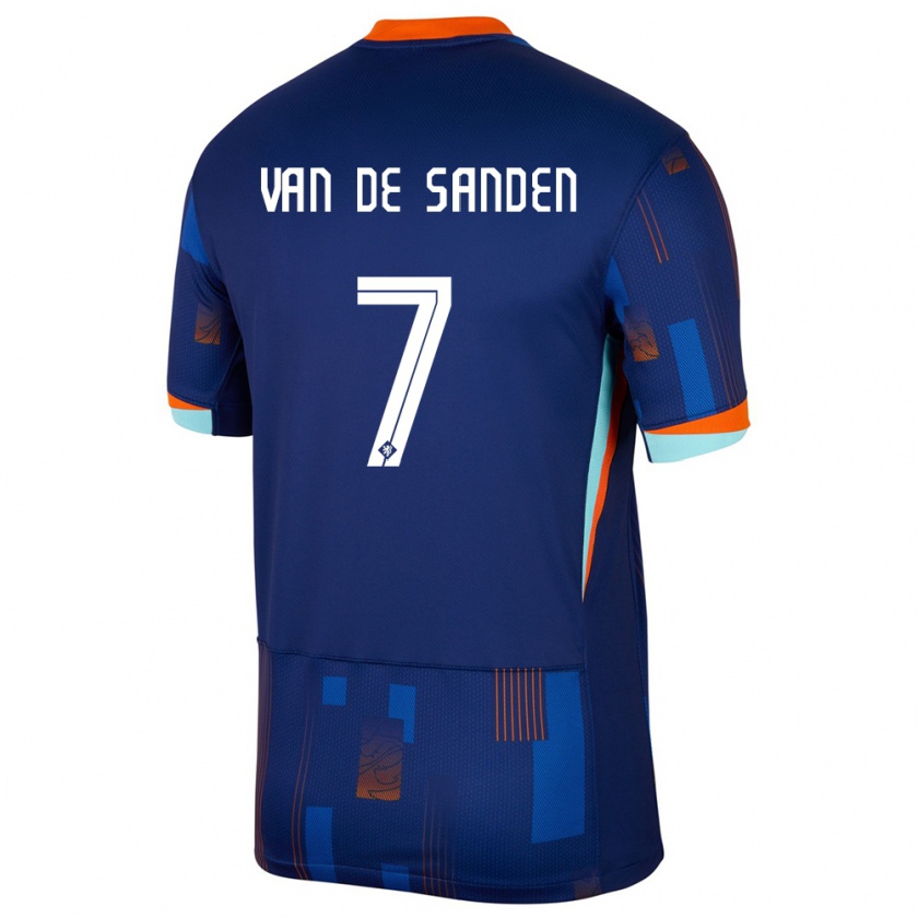 Kandiny Bambino Maglia Paesi Bassi Shanice Van De Sanden #7 Blu Kit Gara Away 24-26 Maglietta