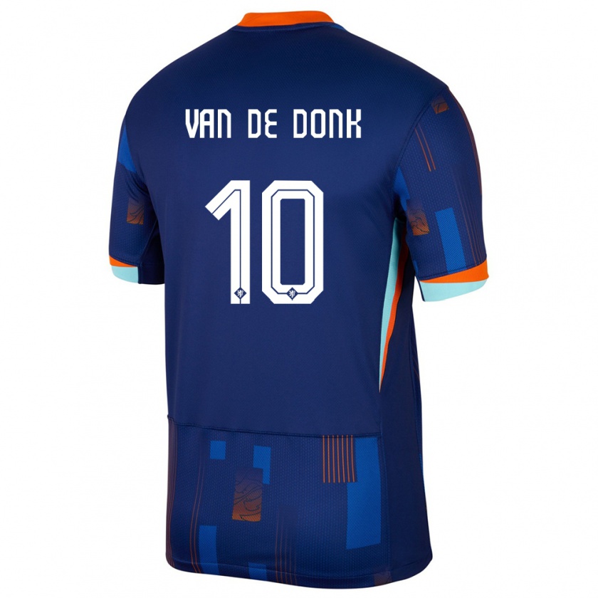 Kandiny Kinder Niederlande Danielle Van De Donk #10 Blau Auswärtstrikot Trikot 24-26 T-Shirt Österreich