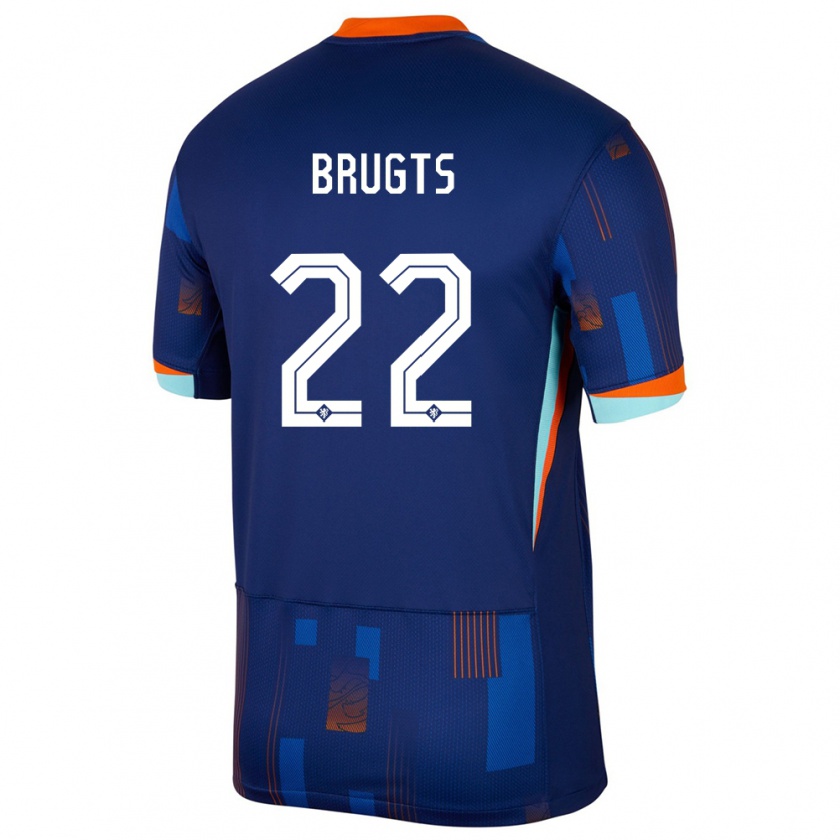 Kandiny Bambino Maglia Paesi Bassi Esmee Brugts #22 Blu Kit Gara Away 24-26 Maglietta