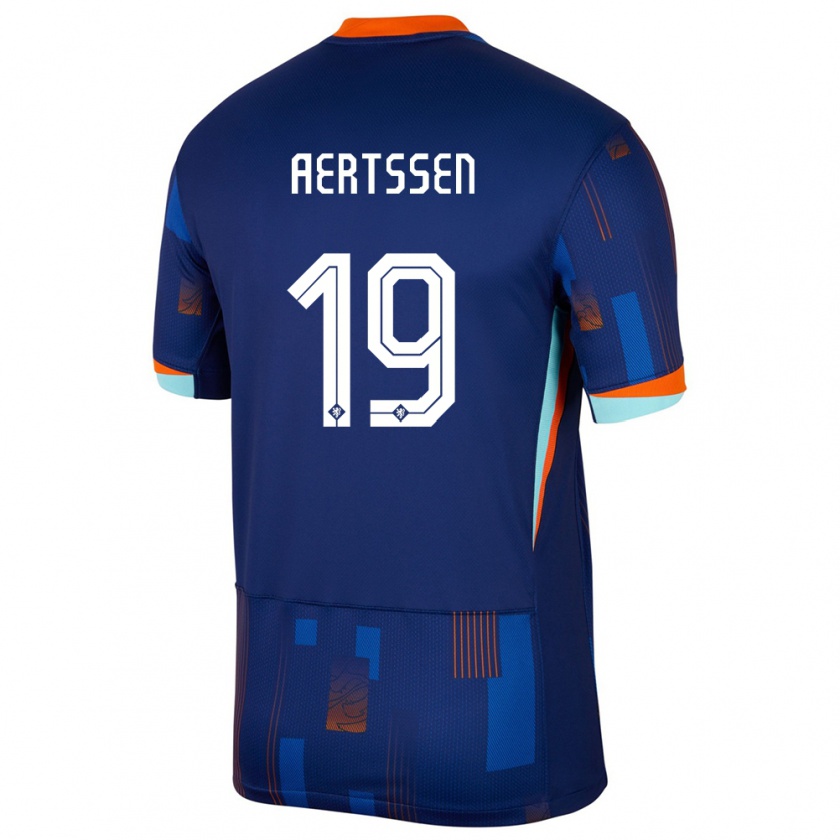 Kandiny Niño Camiseta Países Bajos Olivier Aertssen #19 Azul 2ª Equipación 24-26 La Camisa