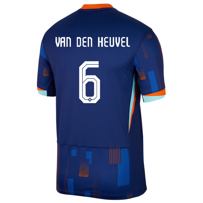 Kandiny Kinder Niederlande Tim Van Den Heuvel #6 Blau Auswärtstrikot Trikot 24-26 T-Shirt Österreich