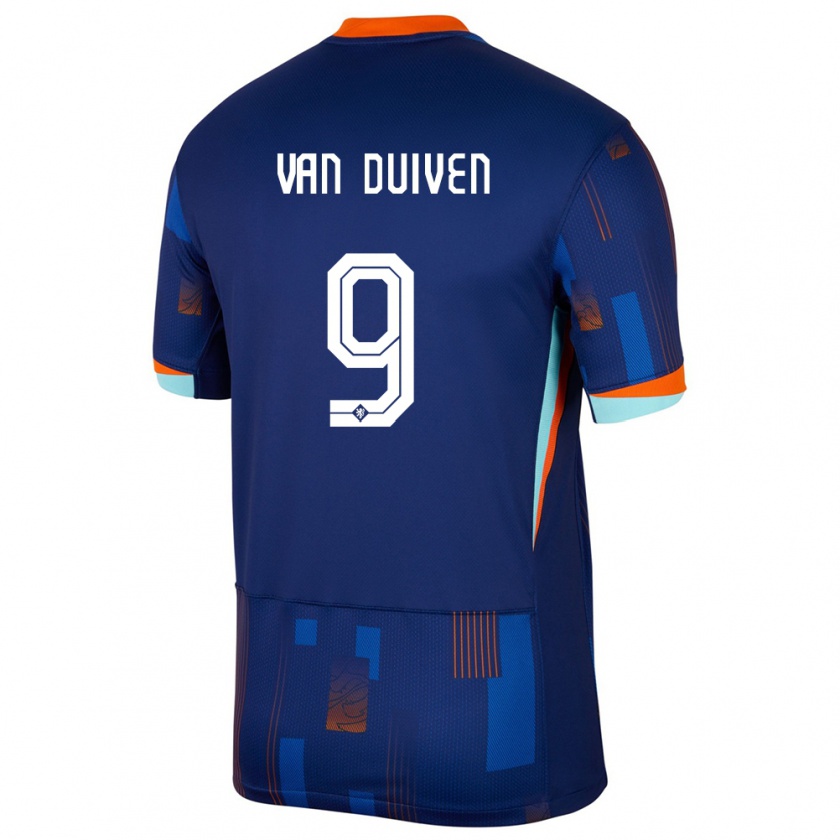 Kandiny Bambino Maglia Paesi Bassi Jason Van Duiven #9 Blu Kit Gara Away 24-26 Maglietta