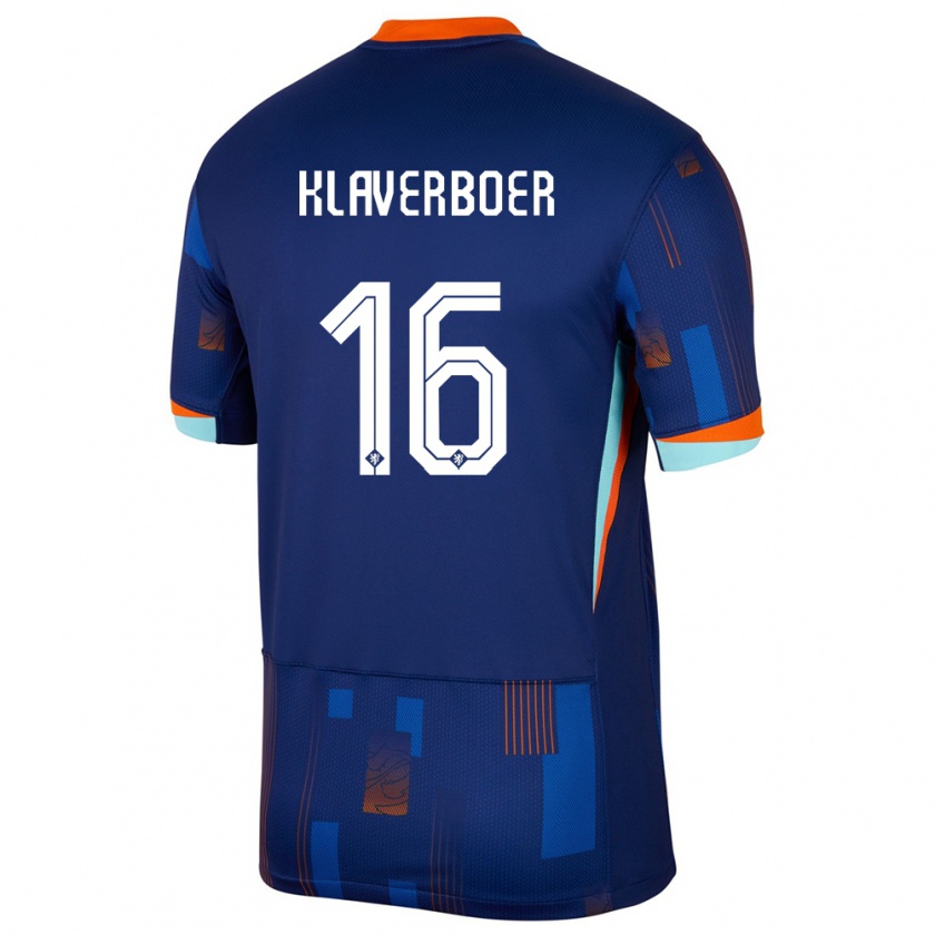 Kandiny Kinderen Nederland Bernt Klaverboer #16 Blauw Uitshirt Uittenue 24-26 T-Shirt