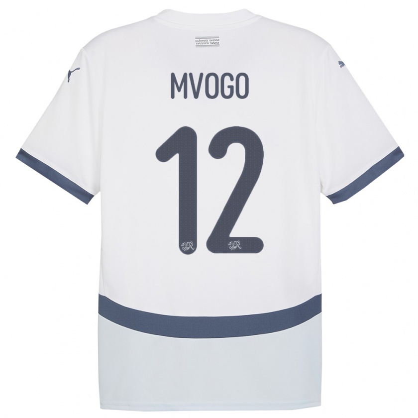 Kandiny Bambino Maglia Svizzera Yvon Mvogo #12 Bianco Kit Gara Away 24-26 Maglietta