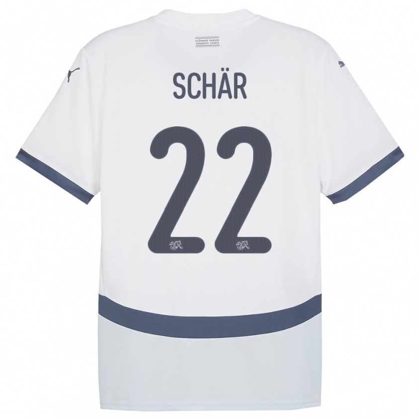 Kandiny Kinderen Zwitserland Fabian Schar #22 Wit Uitshirt Uittenue 24-26 T-Shirt België