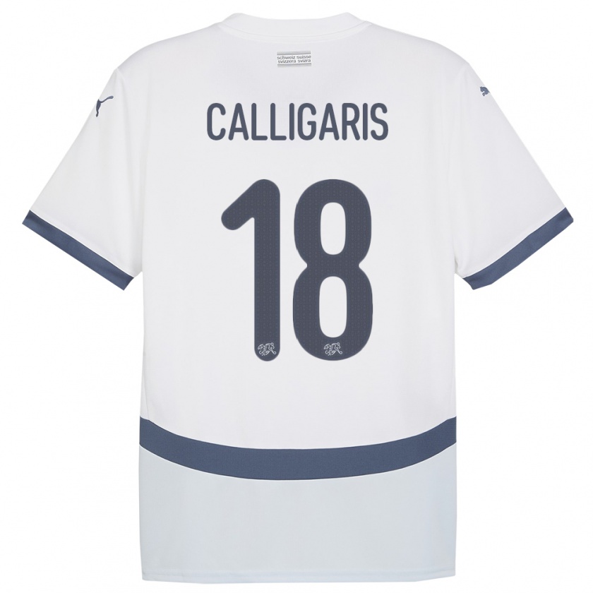 Kandiny Bambino Maglia Svizzera Viola Calligaris #18 Bianco Kit Gara Away 24-26 Maglietta