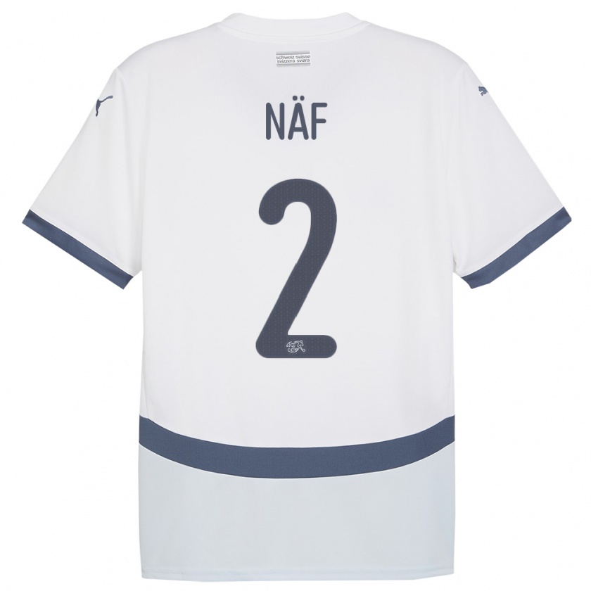 Kandiny Bambino Maglia Svizzera Philip Naf #2 Bianco Kit Gara Away 24-26 Maglietta