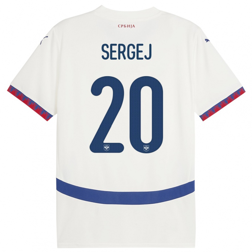 Kandiny Kinderen Servië Sergej Milinkovic-Savic #20 Wit Uitshirt Uittenue 24-26 T-Shirt België