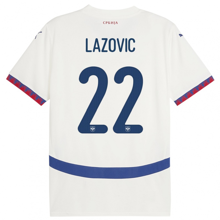 Kandiny Kinderen Servië Darko Lazovic #22 Wit Uitshirt Uittenue 24-26 T-Shirt