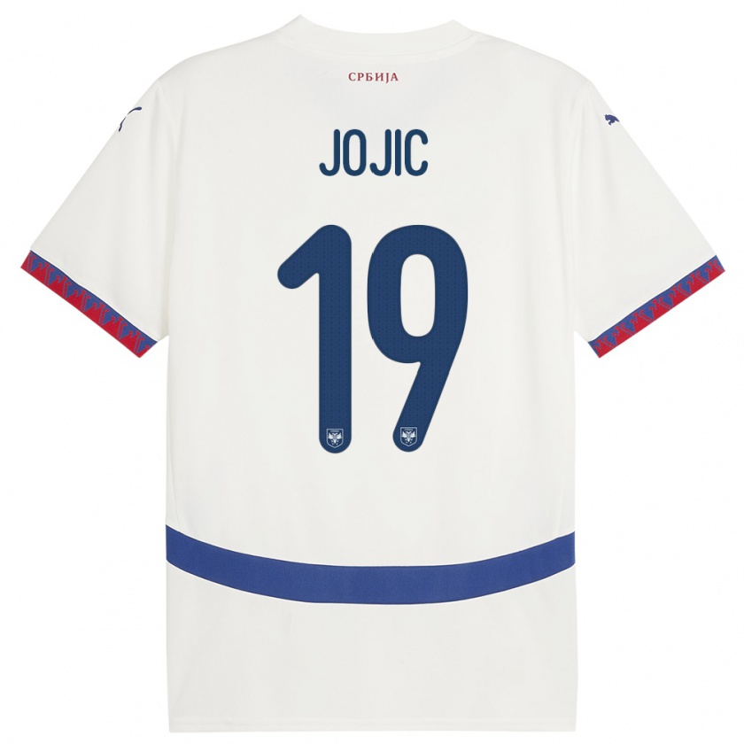 Kandiny Bambino Maglia Serbia Nikola Jojic #19 Bianco Kit Gara Away 24-26 Maglietta