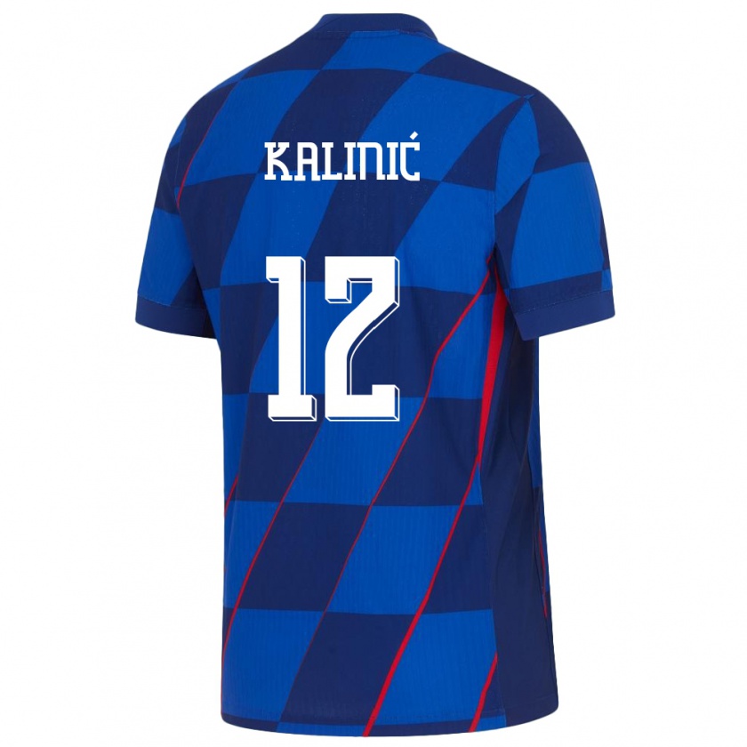 Kandiny Bambino Maglia Croazia Lovre Kalinic #12 Blu Kit Gara Away 24-26 Maglietta