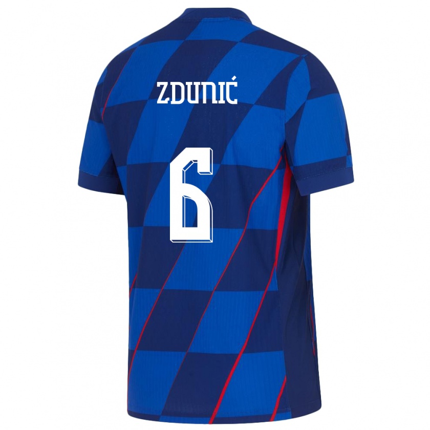 Kandiny Bambino Maglia Croazia Lea Zdunic #6 Blu Kit Gara Away 24-26 Maglietta