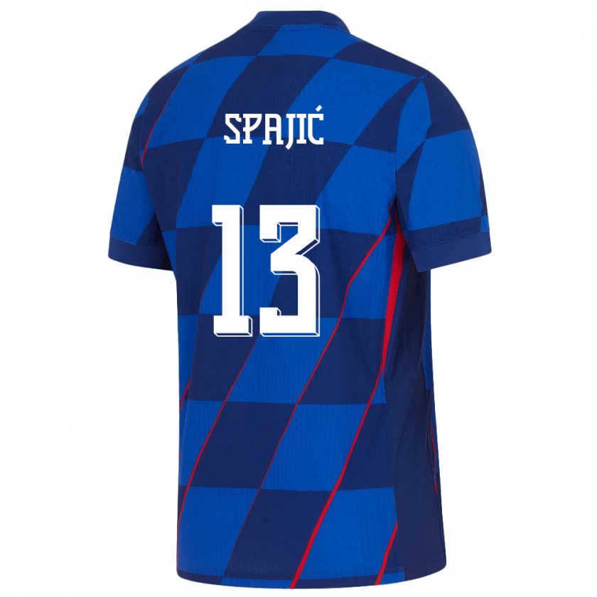 Kandiny Kinder Kroatien Helena Spajic #13 Blau Auswärtstrikot Trikot 24-26 T-Shirt Österreich