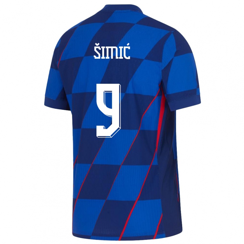 Kandiny Kinderen Kroatië Roko Simic #9 Blauw Uitshirt Uittenue 24-26 T-Shirt