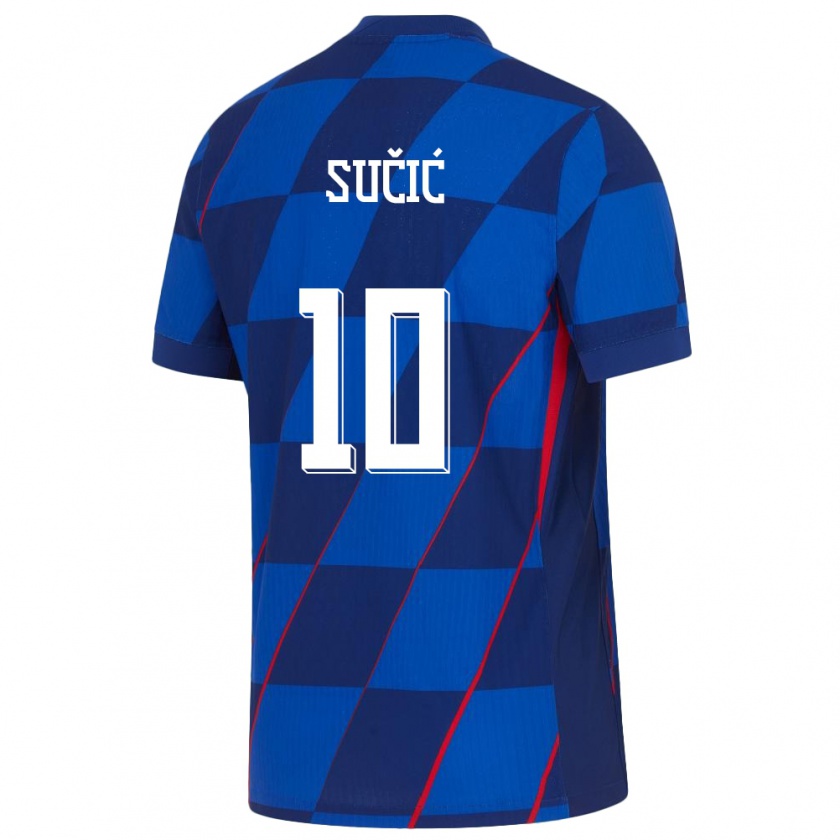 Kandiny Bambino Maglia Croazia Luka Sucic #10 Blu Kit Gara Away 24-26 Maglietta