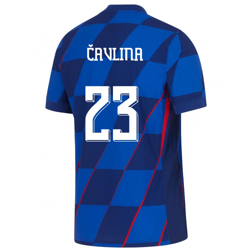 Kandiny Kinder Kroatien Nikola Cavlina #23 Blau Auswärtstrikot Trikot 24-26 T-Shirt Österreich