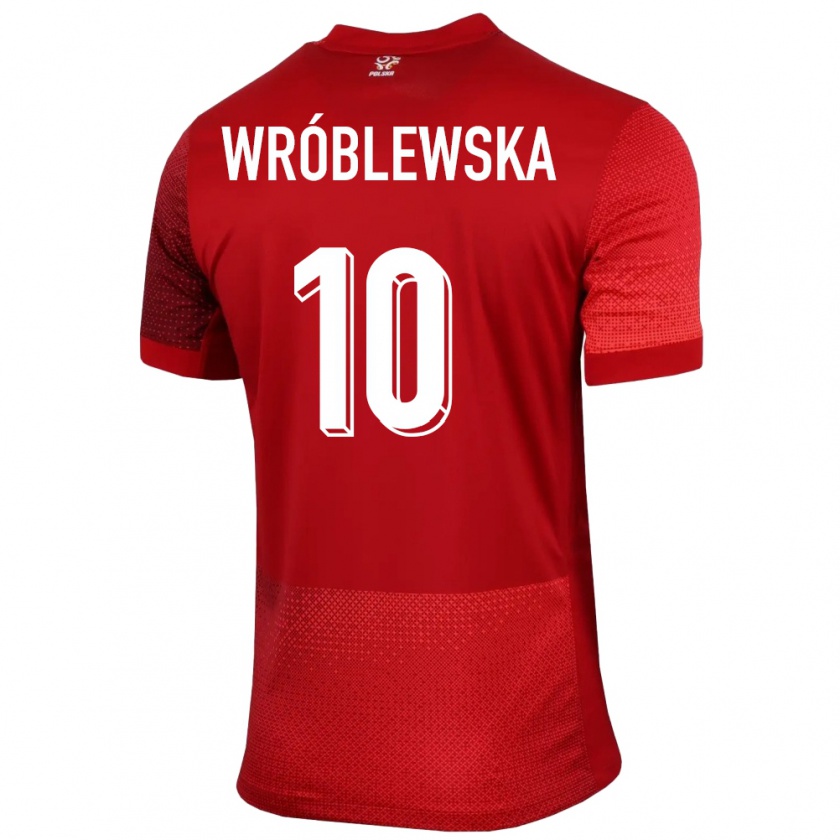 Kandiny Kinder Polen Joanna Wroblewska #10 Rot Auswärtstrikot Trikot 24-26 T-Shirt Österreich