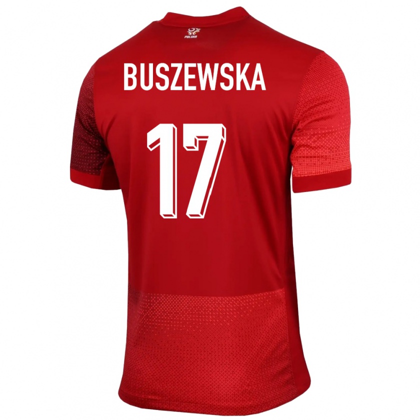 Kandiny Kinder Polen Zofia Buszewska #17 Rot Auswärtstrikot Trikot 24-26 T-Shirt Österreich