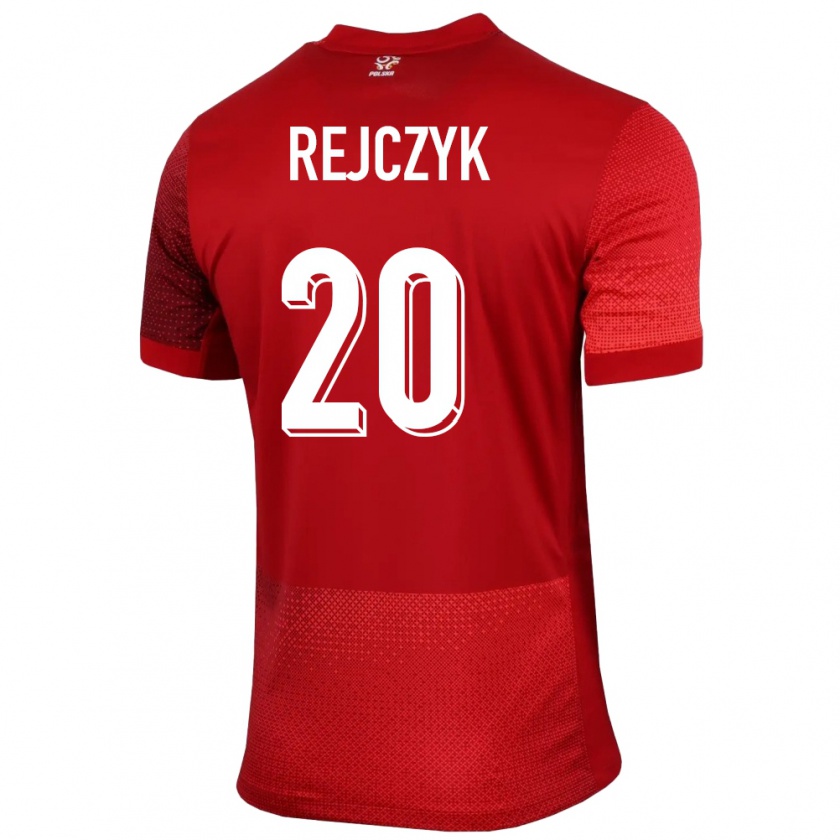 Kandiny Bambino Maglia Polonia Filip Rejczyk #20 Rosso Kit Gara Away 24-26 Maglietta