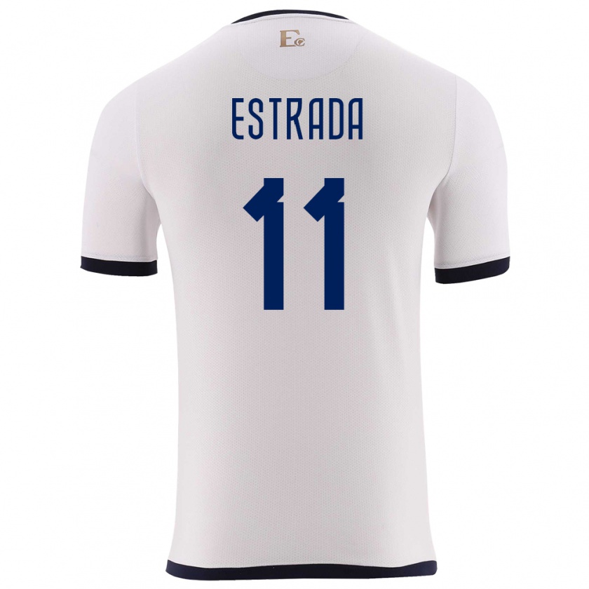 Kandiny Kinder Ecuador Michael Estrada #11 Weiß Auswärtstrikot Trikot 24-26 T-Shirt Österreich