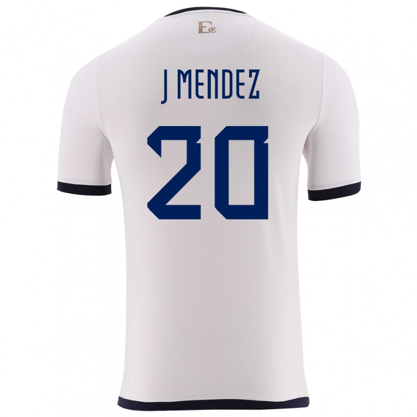 Kandiny Niño Camiseta Ecuador Jhegson Mendez #20 Blanco 2ª Equipación 24-26 La Camisa