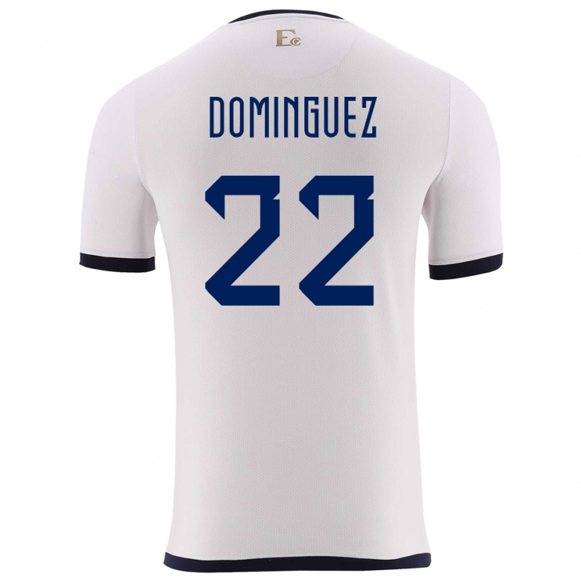 Kandiny Kinderen Ecuador Alexander Dominguez #22 Wit Uitshirt Uittenue 24-26 T-Shirt