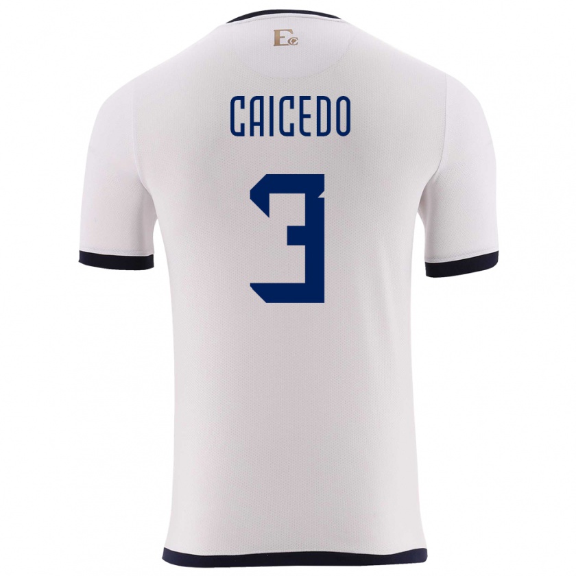 Kandiny Kinderen Ecuador Jessy Caicedo #3 Wit Uitshirt Uittenue 24-26 T-Shirt België