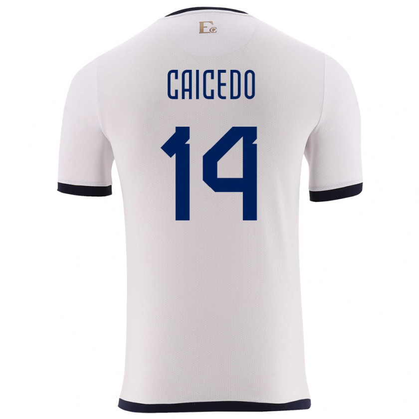 Kandiny Kinder Ecuador Carina Caicedo #14 Weiß Auswärtstrikot Trikot 24-26 T-Shirt Österreich