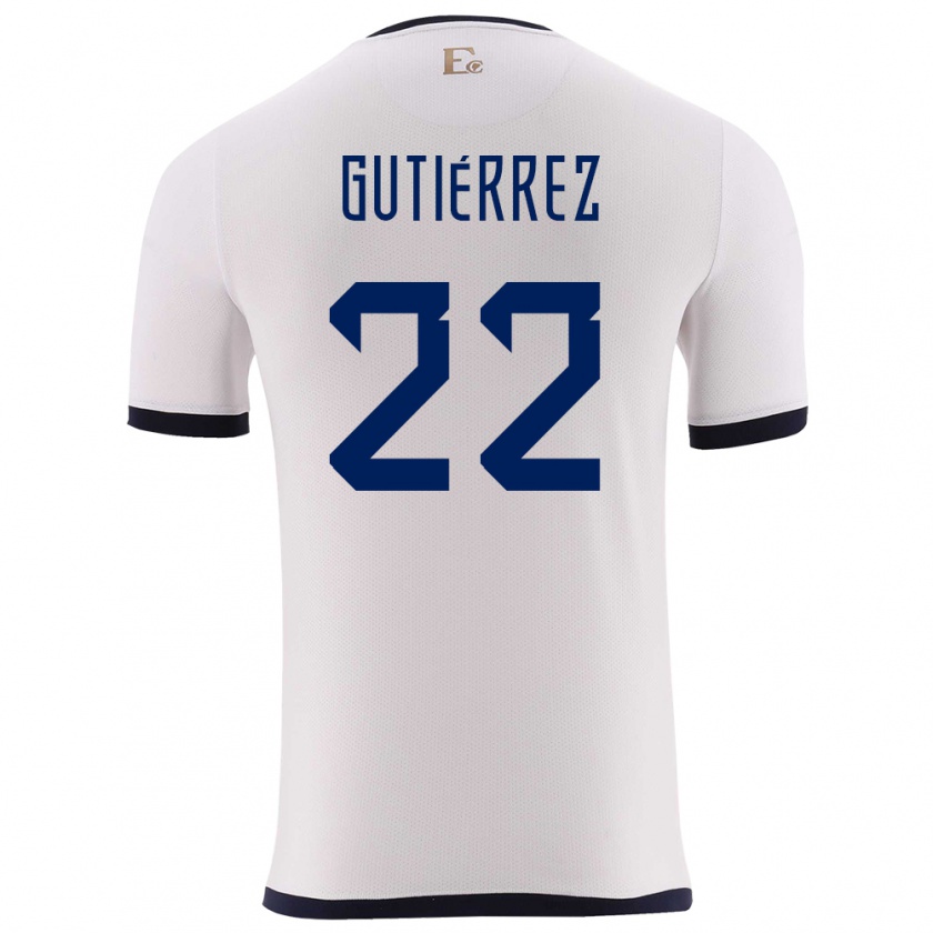 Kandiny Kinder Ecuador Melanie Gutierrez #22 Weiß Auswärtstrikot Trikot 24-26 T-Shirt Österreich