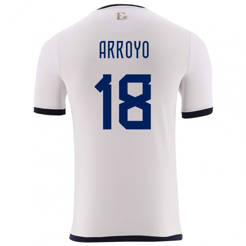 KandinyキッズエクアドルJean Arroyo#18白アウェイシャツ24-26ジャージーユニフォーム