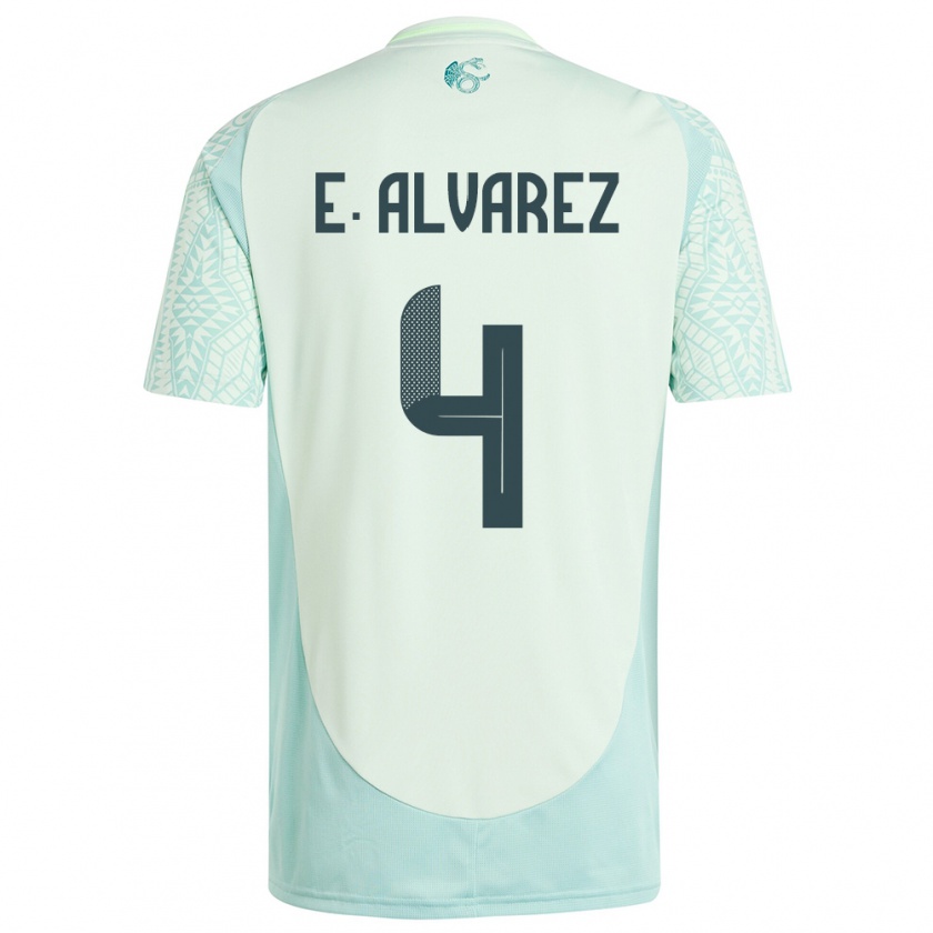 Kandiny Kinder Mexiko Edson Alvarez #4 Leinengrün Auswärtstrikot Trikot 24-26 T-Shirt Österreich