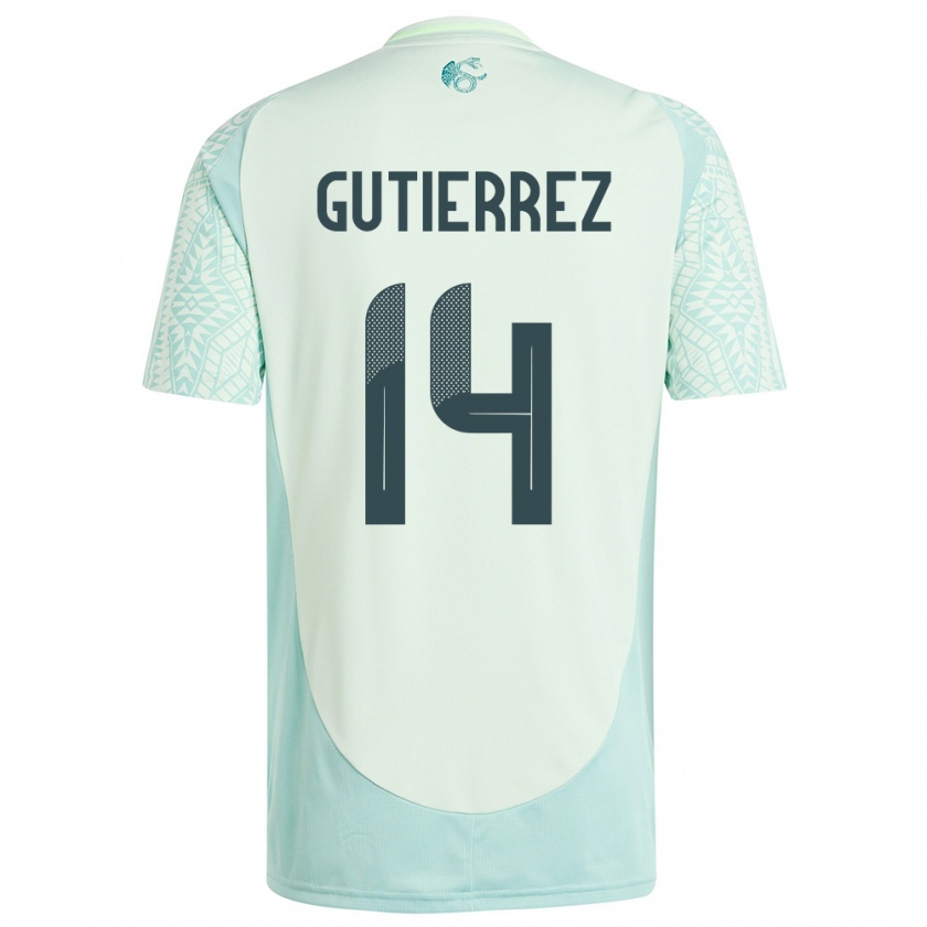 Kandiny Kinderen Mexico Erick Gutierrez #14 Linnen Groen Uitshirt Uittenue 24-26 T-Shirt