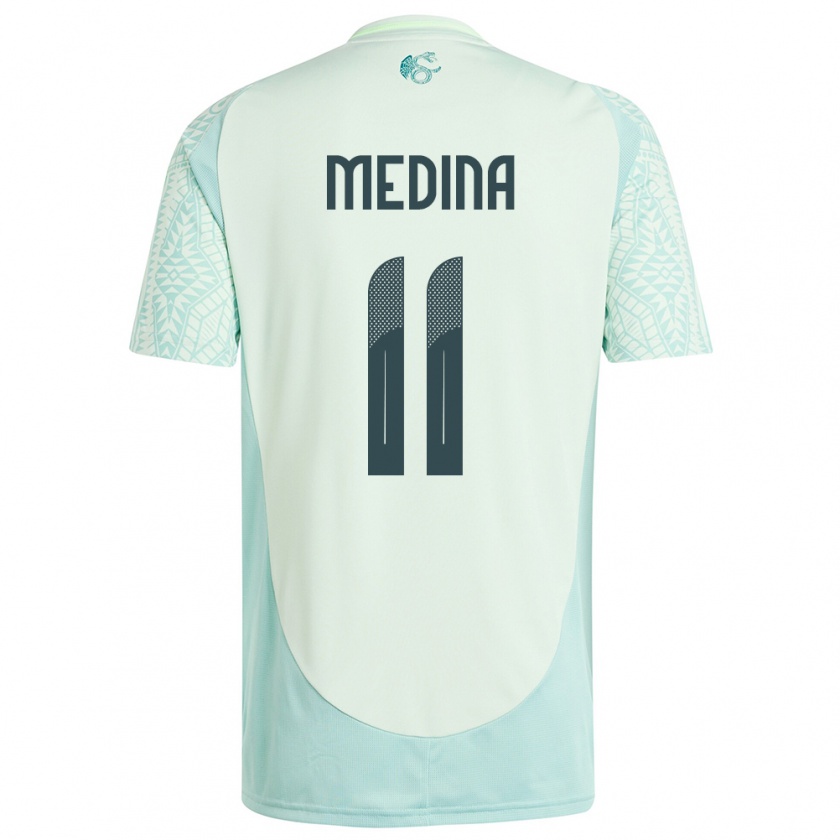 Kandiny Bambino Maglia Messico Diego Medina #11 Lino Verde Kit Gara Away 24-26 Maglietta