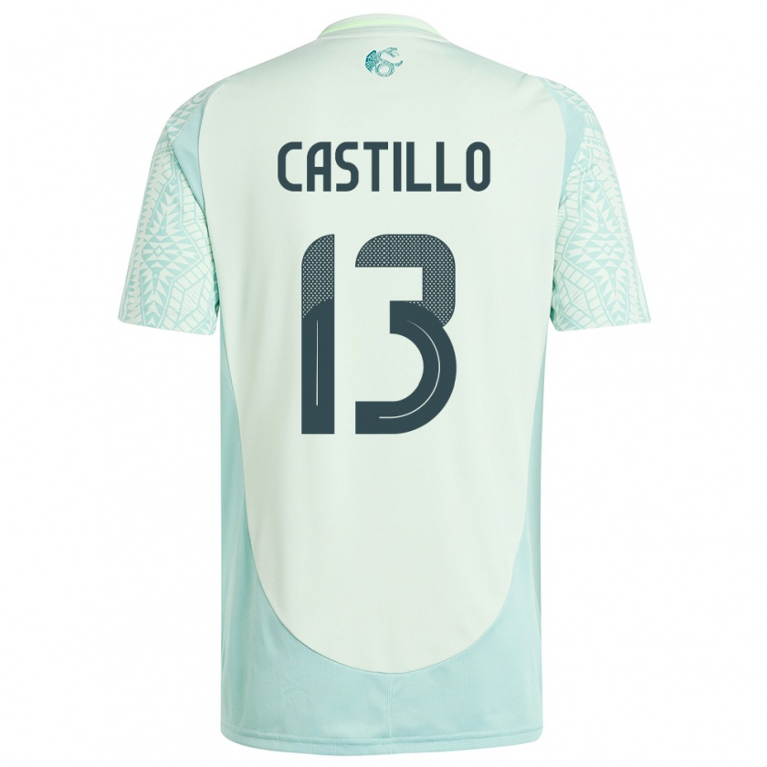 Kandiny Bambino Maglia Messico Jose Castillo #13 Lino Verde Kit Gara Away 24-26 Maglietta