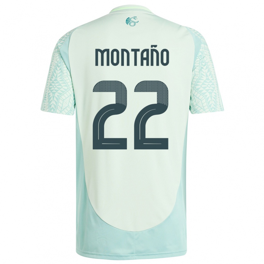 Kandiny Kinder Mexiko Andres Montano #22 Leinengrün Auswärtstrikot Trikot 24-26 T-Shirt Österreich