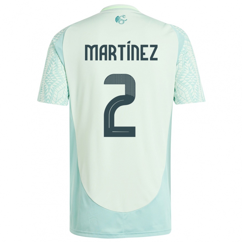 Kandiny Kinder Mexiko Emilio Martinez #2 Leinengrün Auswärtstrikot Trikot 24-26 T-Shirt Österreich