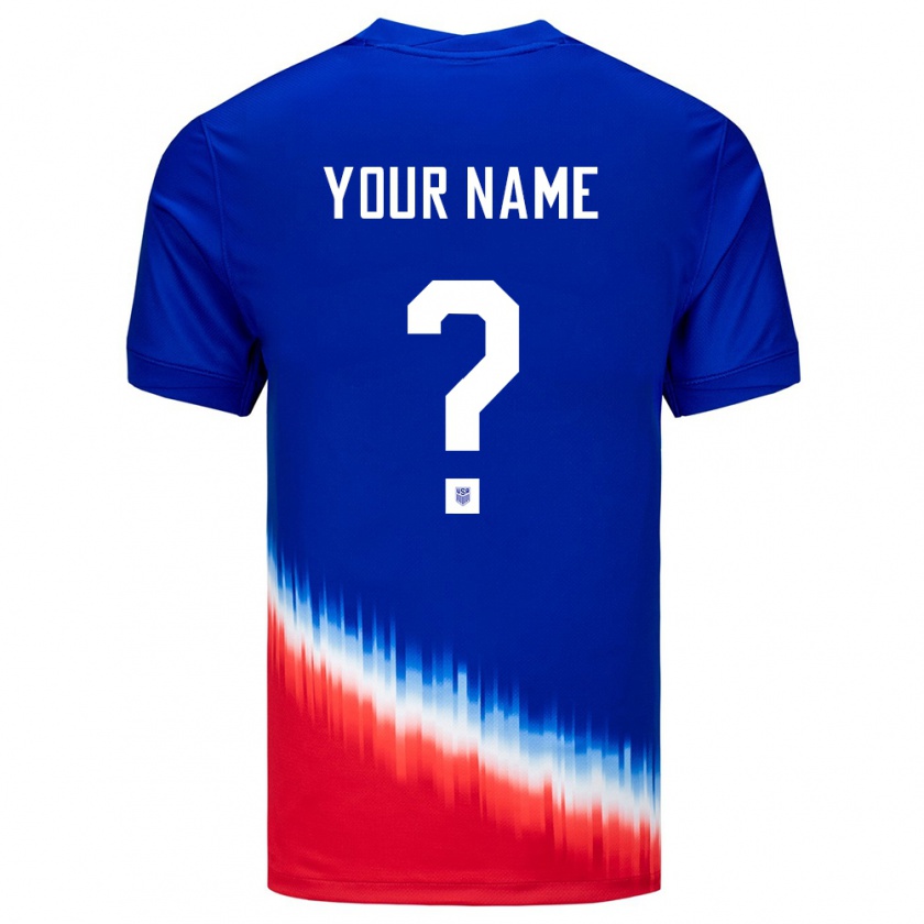 Kandiny Bambino Maglia Stati Uniti Il Tuo Nome #0 Blu Kit Gara Away 24-26 Maglietta