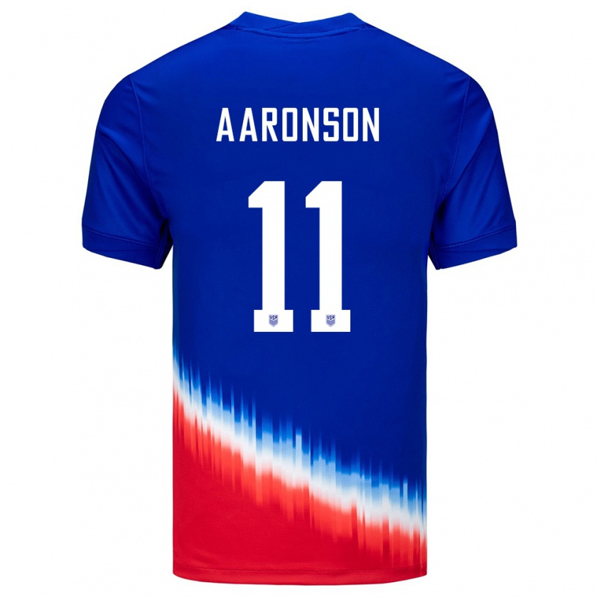 Kandiny Bambino Maglia Stati Uniti Brenden Aaronson #11 Blu Kit Gara Away 24-26 Maglietta