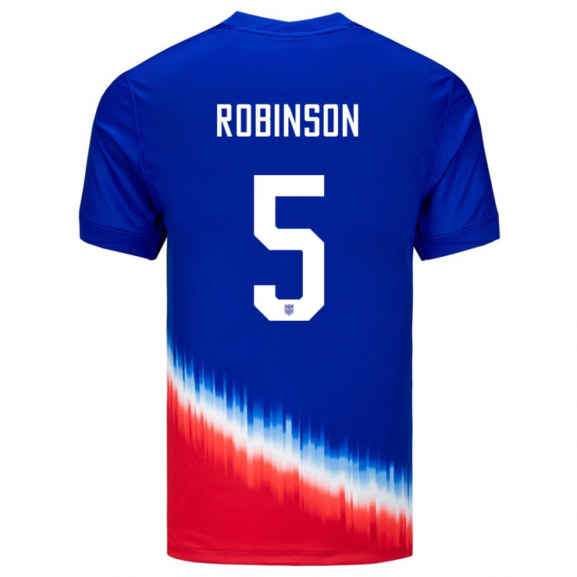 Kandiny Kinder Vereinigte Staaten Antonee Robinson #5 Blau Auswärtstrikot Trikot 24-26 T-Shirt Österreich