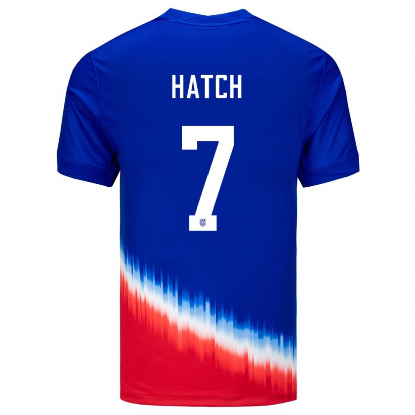 Kandiny Kinder Vereinigte Staaten Ashley Hatch #7 Blau Auswärtstrikot Trikot 24-26 T-Shirt Österreich