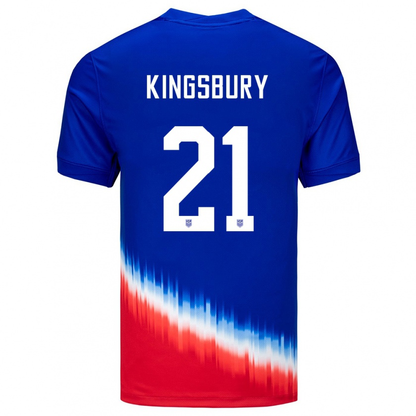 Kandiny Bambino Maglia Stati Uniti Aubrey Kingsbury #21 Blu Kit Gara Away 24-26 Maglietta